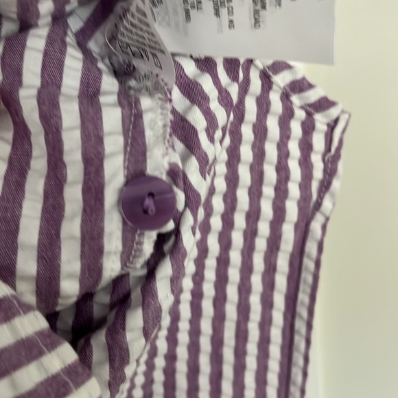 Joan Rivers lavender/white striped seersucker swing top 1X - Picture 8 of 8
